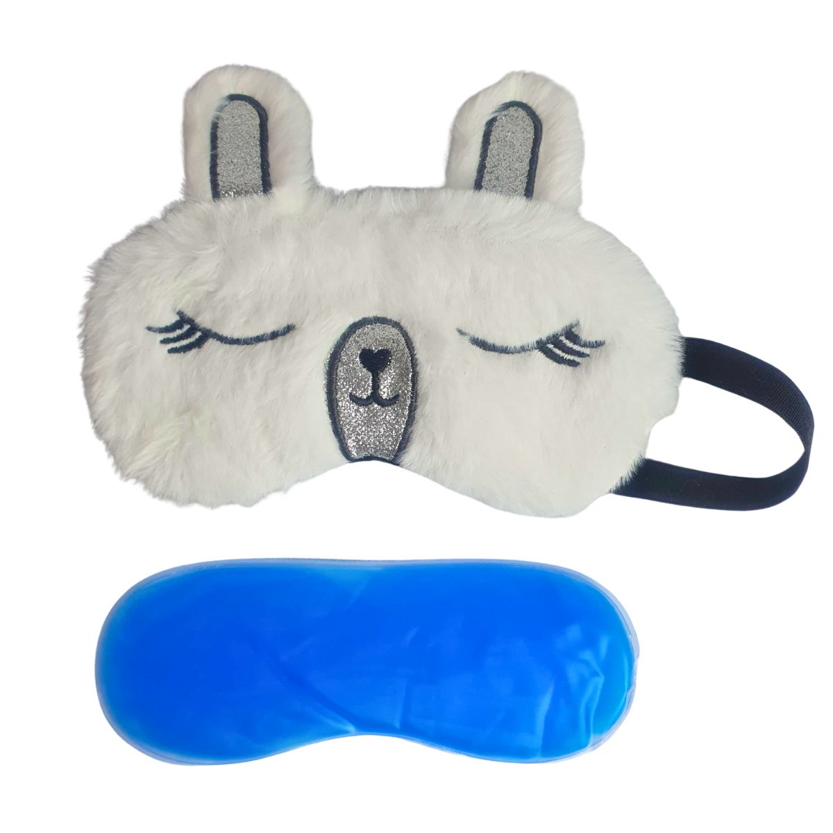 Máscara Lhama Branca - Máscara de Descanso com Bolsa em Gel Máscara Lhama Branca - Máscara de Descanso com Bolsa em Gel